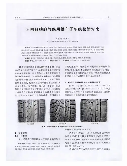 不同品牌跑气保用轿车子午线轮胎对比