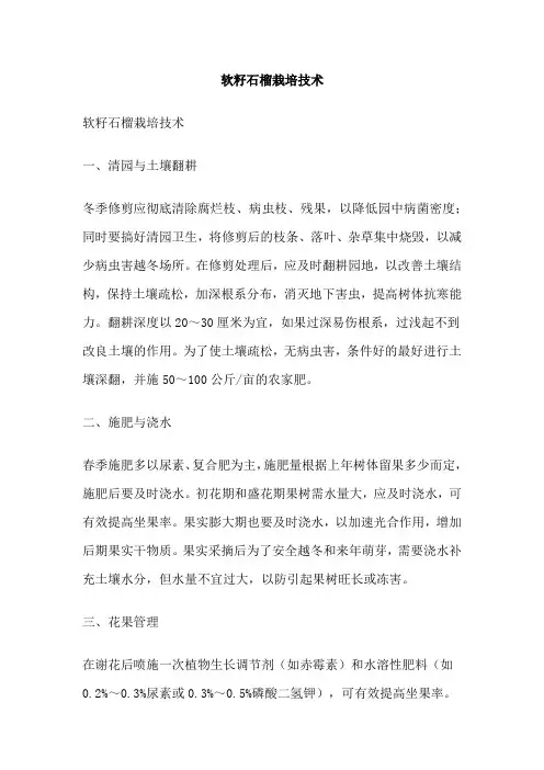 软籽石榴栽培技术