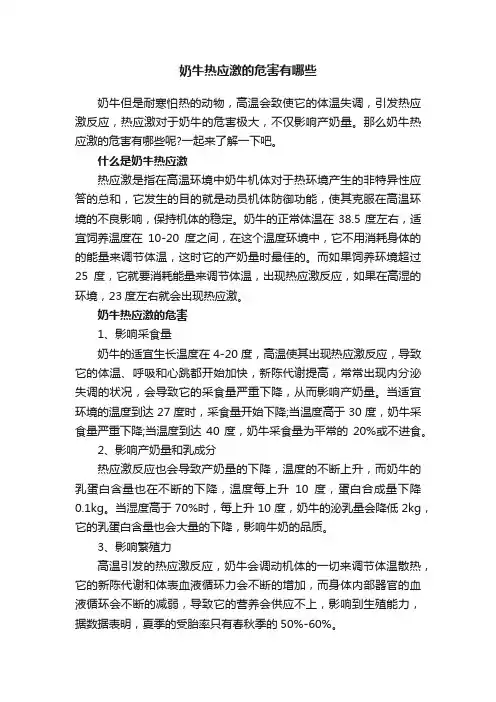 奶牛热应激的危害有哪些