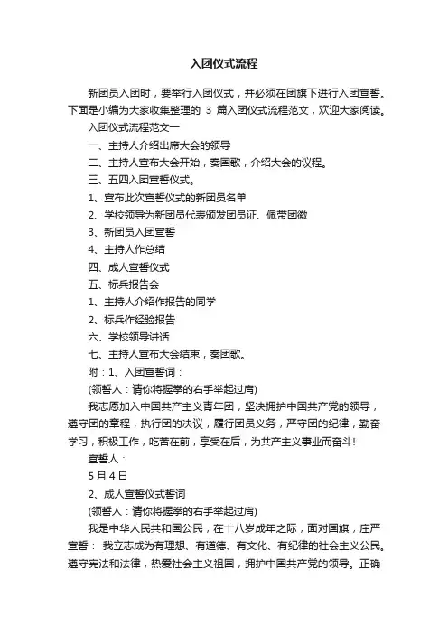 入团仪式流程