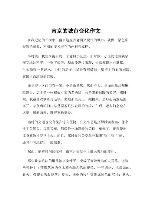 南京的城市变化作文