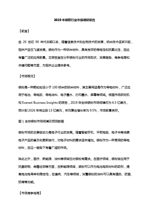 2023年银粉行业市场调研报告