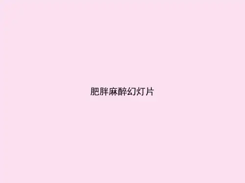 肥胖麻醉幻灯片