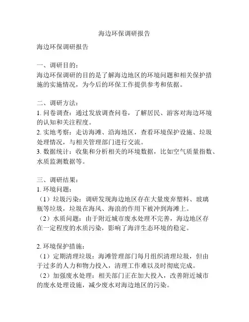 海边环保调研报告