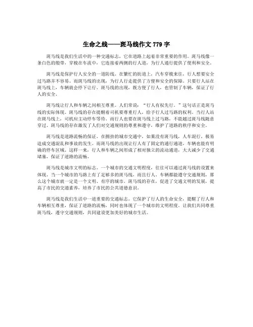生命之线——斑马线作文779字