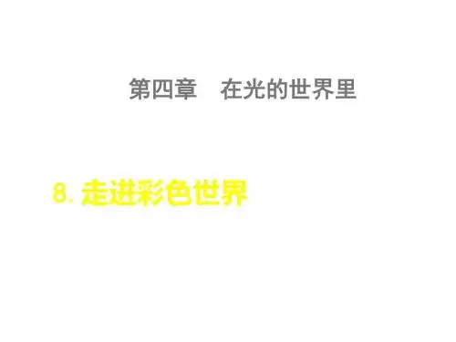 教科版八年级上册物理课件：4.8.走进彩色世界