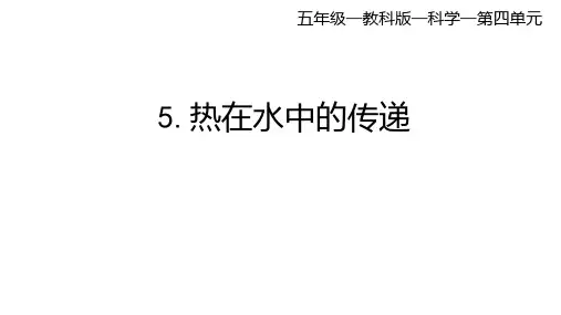 五年级下学期科学4-5 热在水中的传递 课件