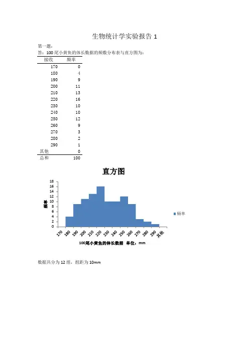 生物统计学实验1