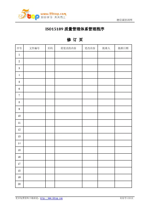 ISO15189质量管理体系管理程序