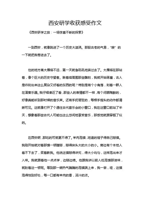 西安研学收获感受作文