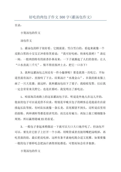 好吃的肉包子作文500字(灌汤包作文)