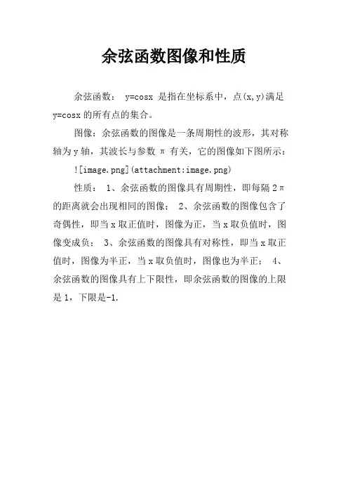 余弦函数图像和性质