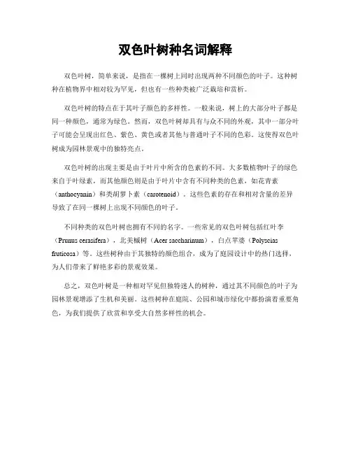 双色叶树种名词解释