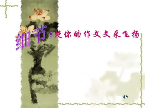 初中作文指导：细节,使你的作文文采飞扬ppt