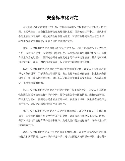 安全标准化评定