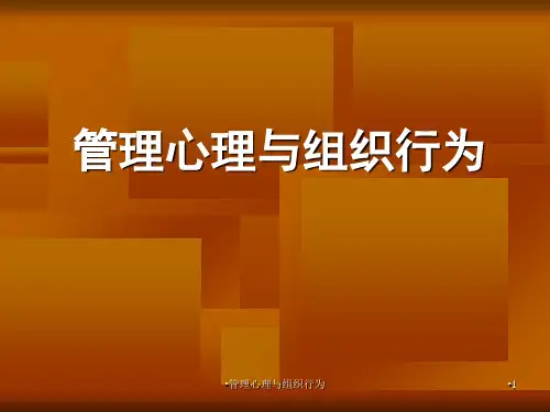 管理心理与组织行为课件