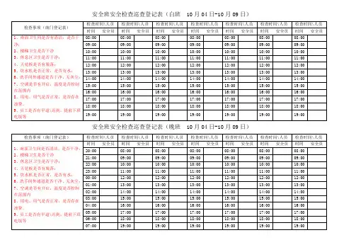安全员巡查登记表