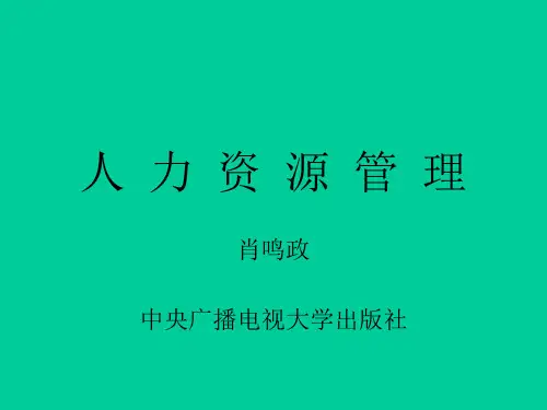 人力资源管理课程教案