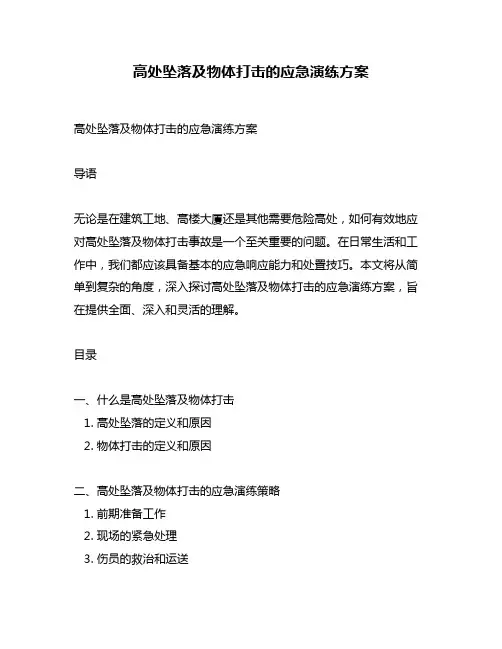 高处坠落及物体打击的应急演练方案