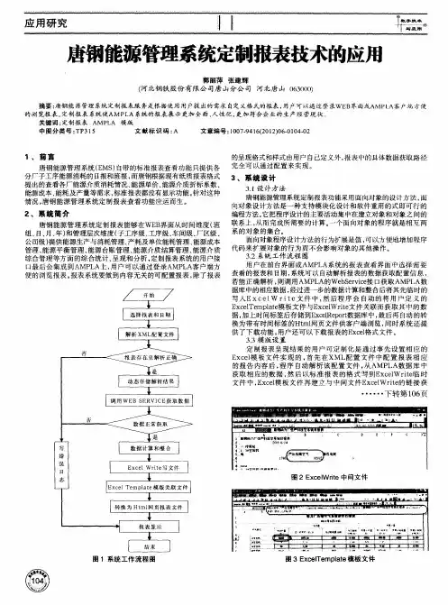 唐钢能源管理系统定制报表技术的应用