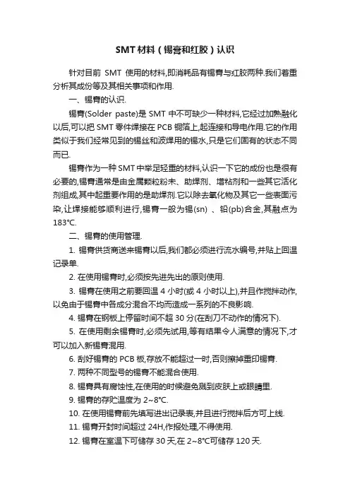 SMT材料（锡膏和红胶）认识