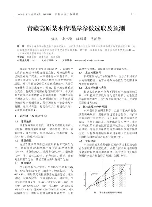 青藏高原某水库塌岸参数选取及预测