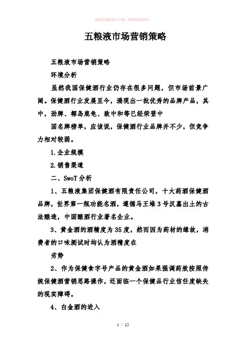 五粮液市场营销策略分析