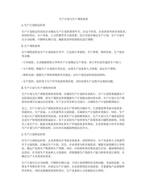 生产计划与生产调度流程