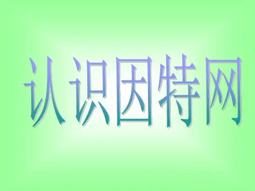 小学信息技术认识因特网课件