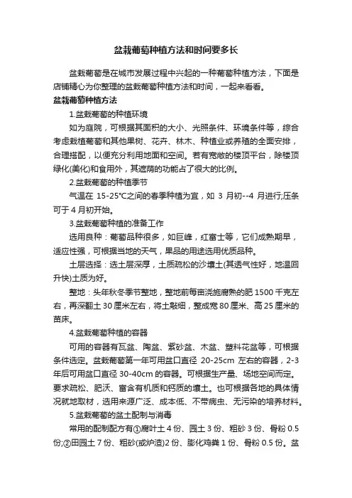 盆栽葡萄种植方法和时间要多长