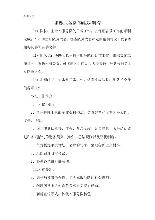 志愿服务队的组织架构