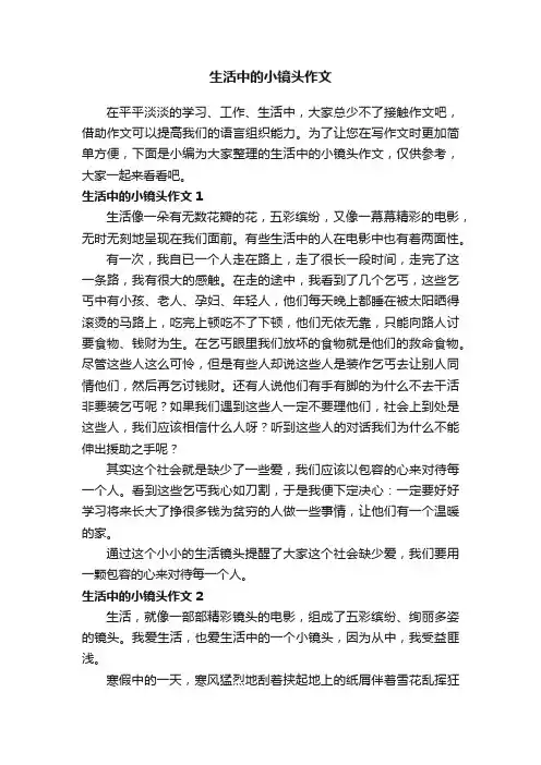 生活中的小镜头作文（精选15篇）