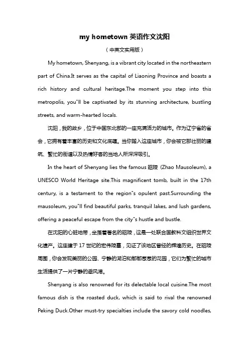 my hometown英语作文沈阳