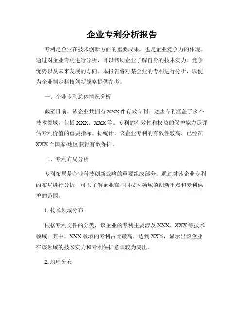 企业专利分析报告