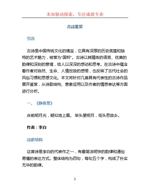 古诗鉴赏文档