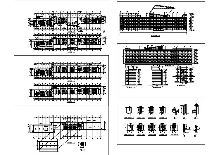 某地大型教学楼建筑设计图纸（共6张）