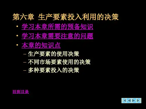 第六章生产要素投入利用的决策