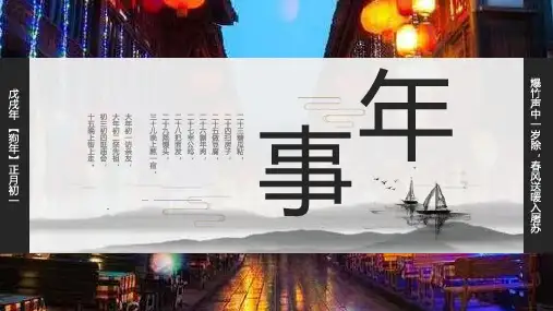 春节来历习俗拜年介绍PPT模板课件