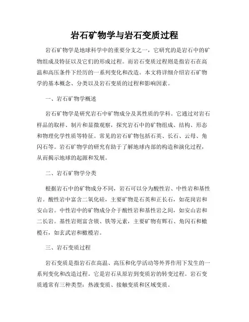 岩石矿物学与岩石变质过程
