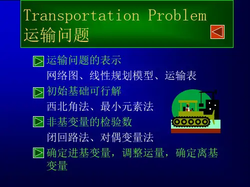 运输问题模型和表上作业法步骤 PPT课件