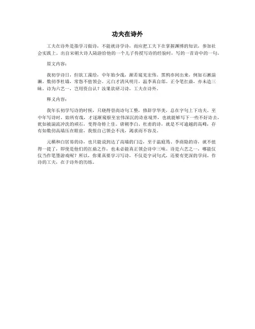 功夫在诗外