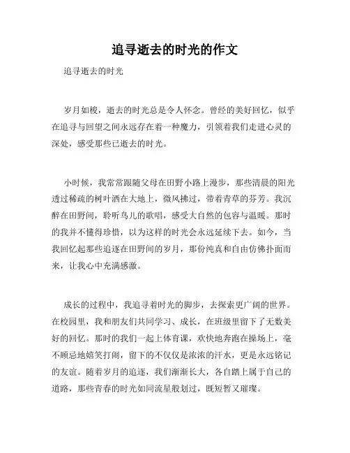 追寻逝去的时光的作文