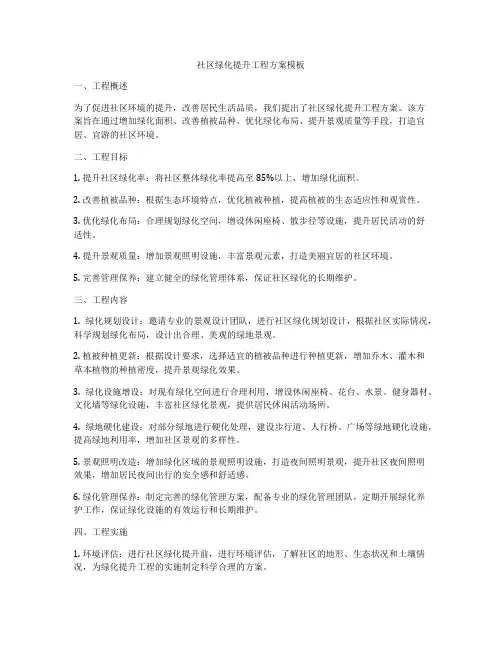 社区绿化提升工程方案模板