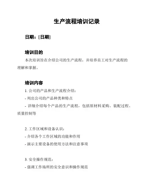 生产流程培训记录