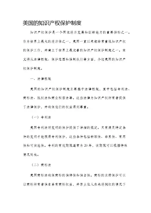 美国的知识产权保护制度