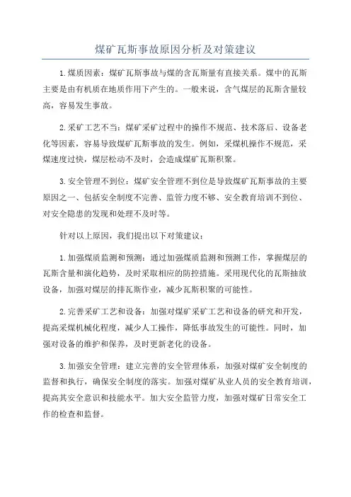 煤矿瓦斯事故原因分析及对策建议