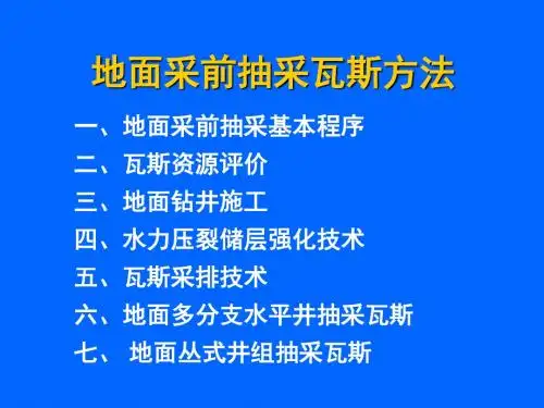 地面钻井采前抽采瓦斯方法