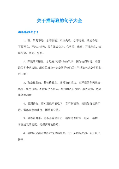 关于描写狼的句子大全