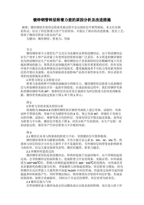 镀锌钢管锌层附着力差的原因分析及改进措施