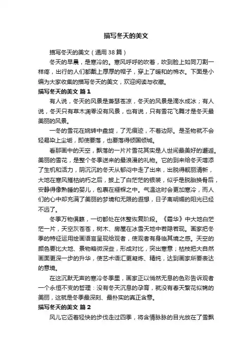 描写冬天的美文（通用38篇）